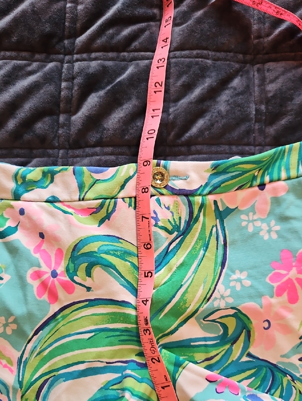 Lilly Pulitzer Turquoise Pink Green Floral Scallop Hem Shorts - Picture 7 of 11